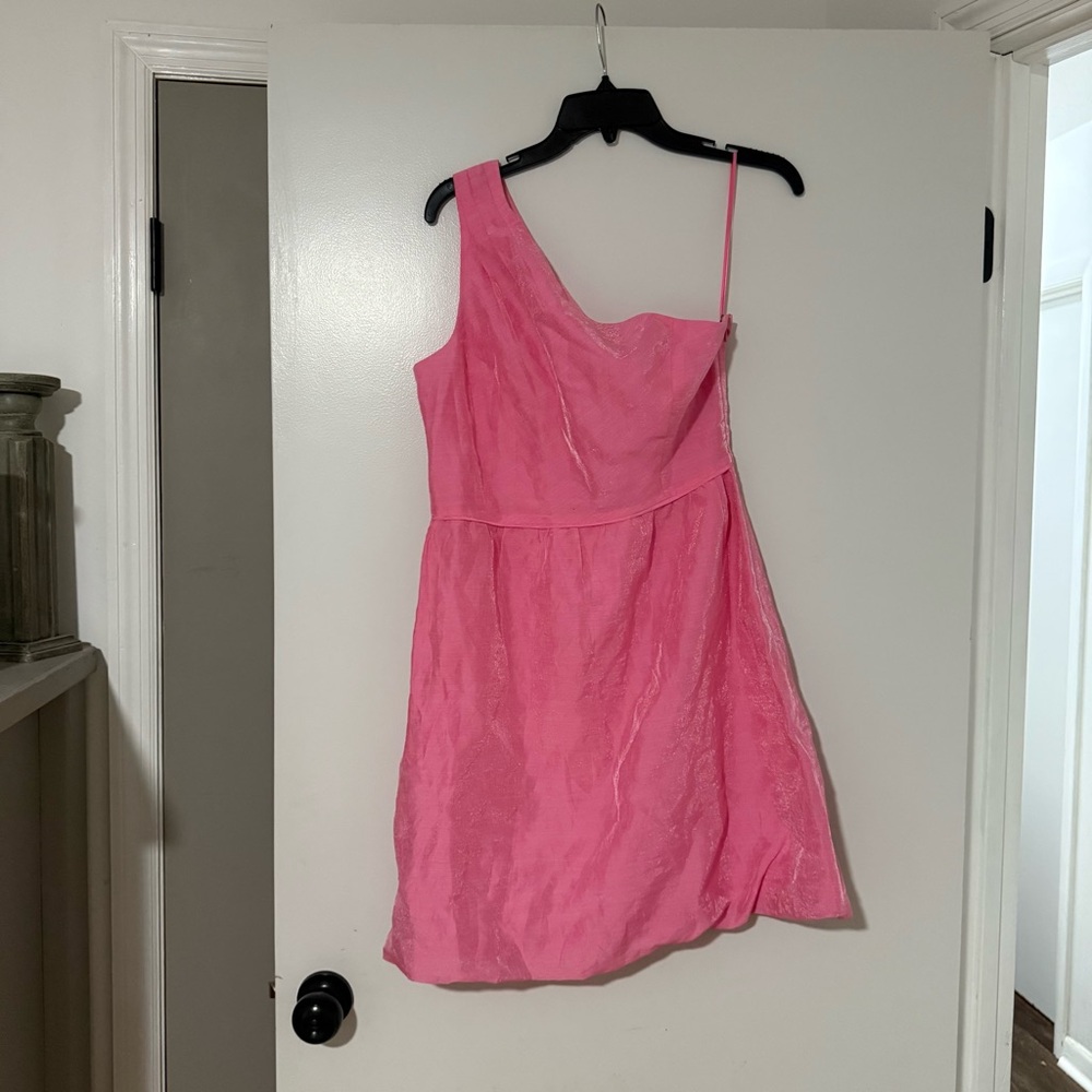 J crew One Shoulder Dress Bubblegum pink | 6